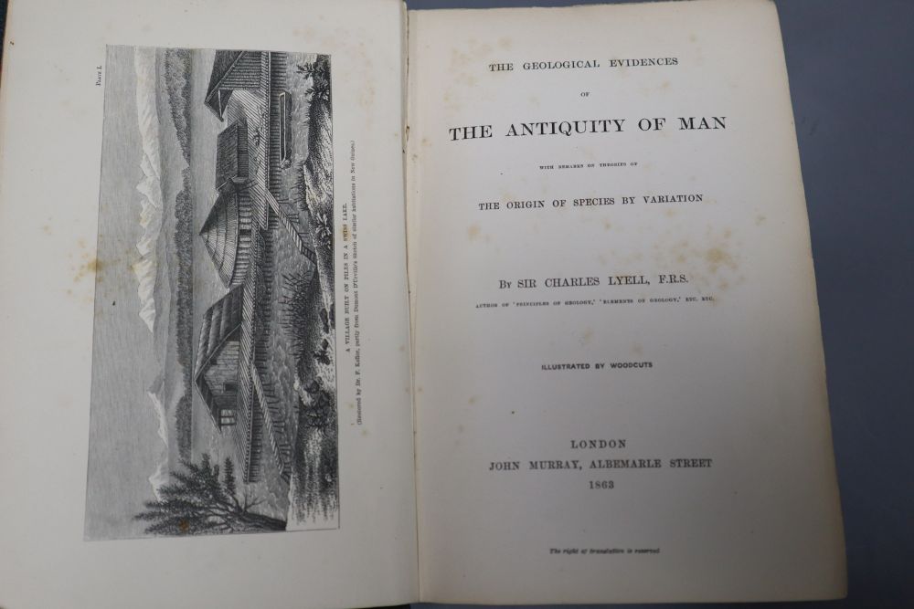 Lyell (Sir Charles FRS), The Geological Evidences of the Antiquity of Man,